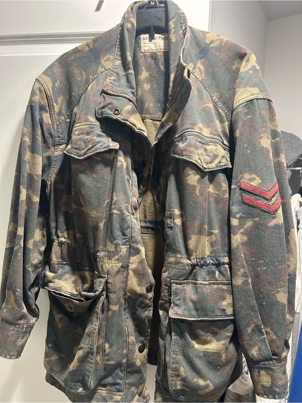 We The Free Men's Camo Field Jacket with Red Chevron